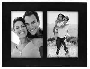 Linear Black Picture Frame Double
